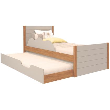 Imagem de Bicama Infantil Solteiro 100 Mdf Bibox Cama Auxiliar Com Rodizio Uli