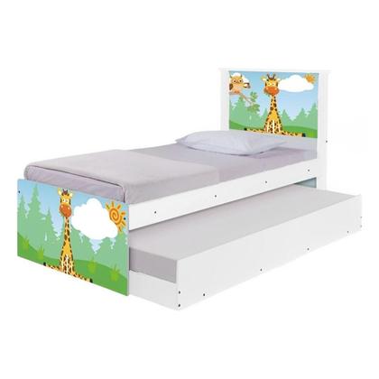 Imagem de Bicama Juvenil com Cabeceira Adesivada Safari Girafa
