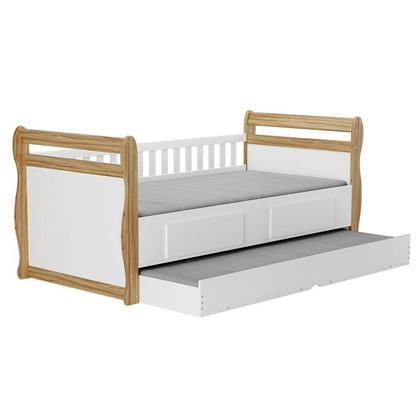 Imagem de Bicama para Quarto Infantil 100% Mdf Maria Branco Brilho/Amêndoa