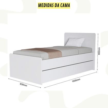 Imagem de Bicama Solteiro Bibox Cama com Auxiliar com Colchões D33 Premium Cor:Cinamomo