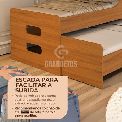 Imagem de Bicama Solteiro Bibox Cama com Auxiliar Reforçada até 120kg 