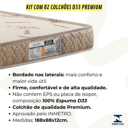 Imagem de Bicama Solteiro Cama com Auxiliar Com 2 Colchões Sensor D33 Gold