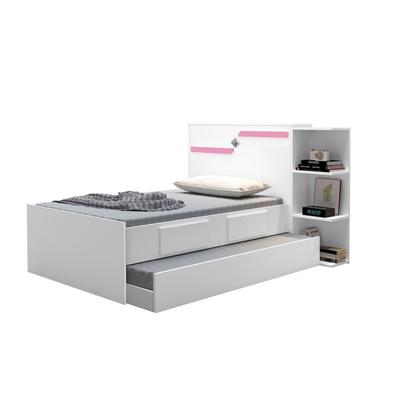 Imagem de Bicama Solteiro com Baú, 2 Gavetas e Cama Auxiliar Iris Branco