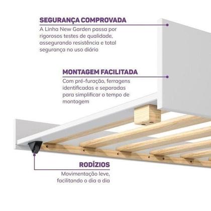 Imagem de Bicama Solteiro com Cerquinha Dupla New Garden Casatema Natural/Branco