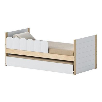 Imagem de Bicama Solteiro com Cerquinha Dupla New Garden Casatema Natural/Branco