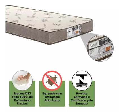Imagem de Bicama Solteiro Com Colchões D33 Gold Cama Bibox Reforçada com Auxiliar 