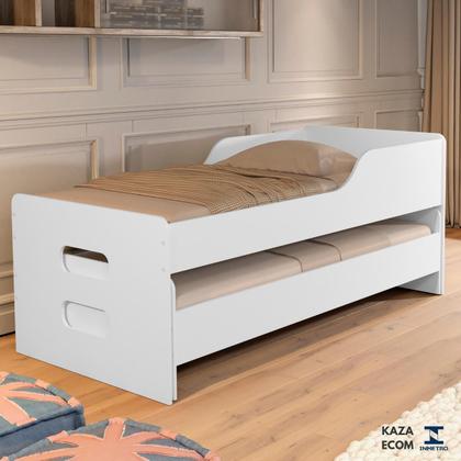 Imagem de Bicama Solteiro Com Colchões D33 Gold Cama Bibox Reforçada com Auxiliar 