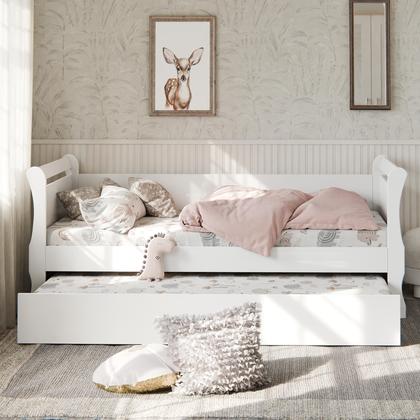 Imagem de Bicama solteiro framar bella branca cama babá