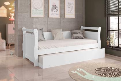 Imagem de Bicama solteiro framar bella branca cama babá