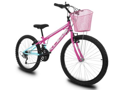 Imagem de Bicicleta 24 infantil Feminina 18V Shimano Cestinha