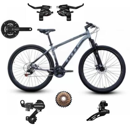 Imagem de Bicicleta 29 Mtb Gti Roma 21v Disco Mecânico Transmissão Shimano Suspensao Dianteira Adulto