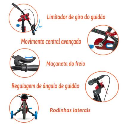 Imagem de Bicicleta Aro 12 Caloi Power Rex Nathor Garrafinha Capacete