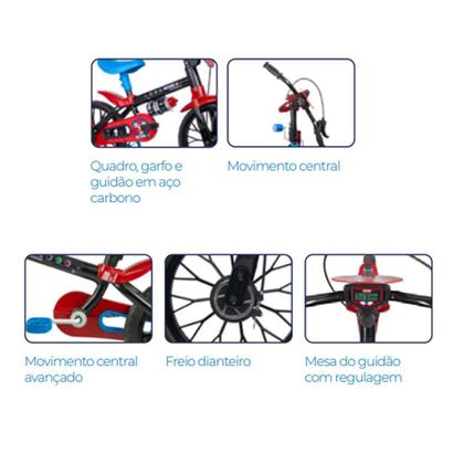 Imagem de Bicicleta Aro 12 Charm Com Rodinhas e Squeeze - Nathor