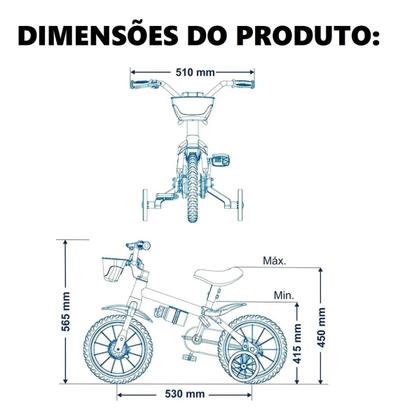 Imagem de Bicicleta Aro 12 Infantil Azul e Rosa Barbie Meninas Nathor