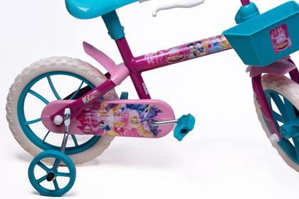 Imagem de Bicicleta Aro 12 Infantil Feminina Pink e Azul Turquesa - Personagem