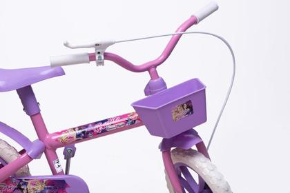 Imagem de Bicicleta Aro 12 Infantil Feminina Rosa e Lilás - Personagem