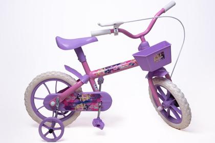 Imagem de Bicicleta Aro 12 Infantil Feminina Rosa e Lilás - Personagem