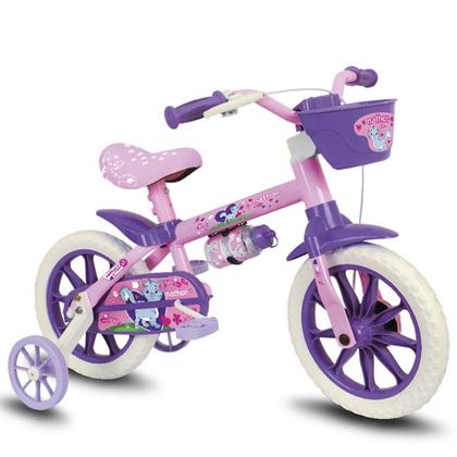 Imagem de Bicicleta aro 12 infantil nathor cat pu rsa/rxo  cesta