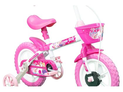 Bicicleta Aro 12 Infantil Track Bikes Arco Iris W Branco e Fucsia com Rodinhas e Cesta Imagem de Bicicleta Aro 12 Infantil Track Bikes Arco Iris W Branco e Fucsia com Rodinhas e Cesta