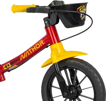 Imagem de Bicicleta Aro 12 Nathor Balance Bike Fast Vermelha E Amarelo