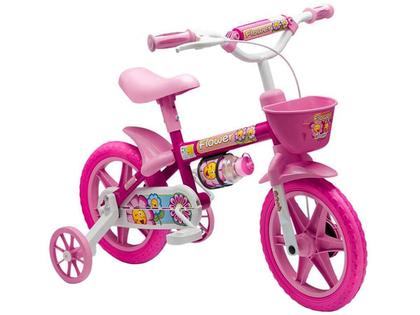 Imagem de Bicicleta Aro 12 Nathor Flower Infantil com Rodinhas