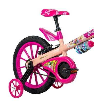 Imagem de Bicicleta Aro 16 Barbie Nathor 5 Anos C/rodinhas - Rosa