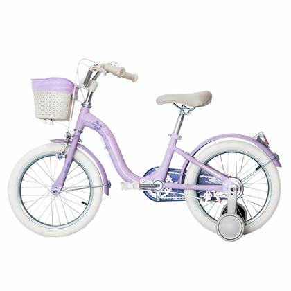 Imagem de Bicicleta Aro 16 Com Rodinhas Infantil 5 A 8 Anos Lilás Para Meninas Cesto Frontal Refletor