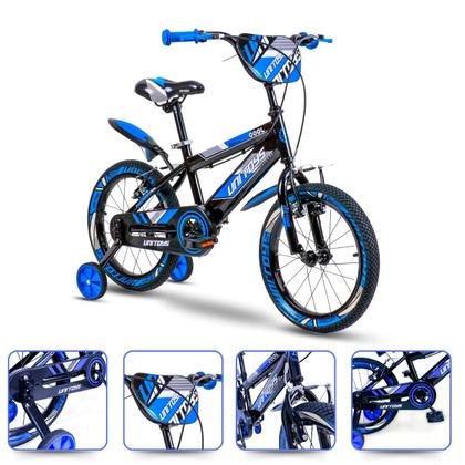 Imagem de Bicicleta Aro 16 Infantil Masculina Pro Aventura Azul Com Rodinhas 