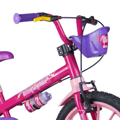 Imagem de Bicicleta Aro 16 Pink Cestinha Menina Com Rodinha Infantil