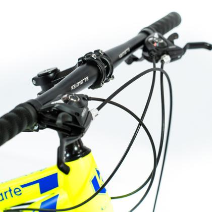 Imagem de Bicicleta Aro 20 Bike 21 Vel Marchas MiniTrail Freio a Disco Quadro Aço Carbono Cor Amarelo Azul - WCT FITNESS