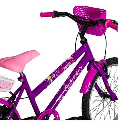 Imagem de Bicicleta Aro 20 Feminina Infantil De 6 A 13 Anos com Roda de Apoio e Cadeirinha Boneca