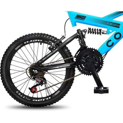 Imagem de Bicicleta ARO 20 GPS Azul Colli com 21 Marchas e Suspensão
