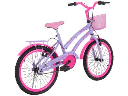Imagem de Bicicleta Aro 20 Infantil Colli Celina Lilás com Cestinha Freio V Brake