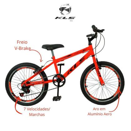 Imagem de Bicicleta Aro 20 Kls Sport Gold V-Brake Mono 7 Marchas