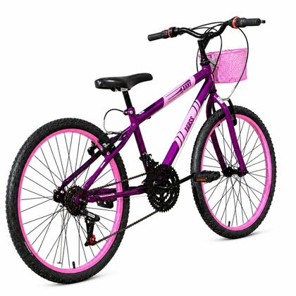 Imagem de Bicicleta Aro 24 C/cestinha Forss Anny 18 Marchas Rosa