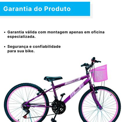 Imagem de Bicicleta Aro 24 C/cestinha Forss Anny 18 Marchas Violeta