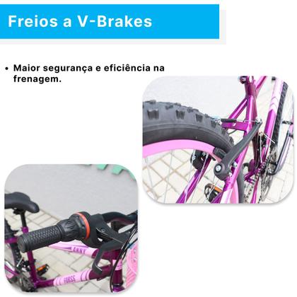 Imagem de Bicicleta Aro 24 C/cestinha Forss Anny 18 Marchas Violeta