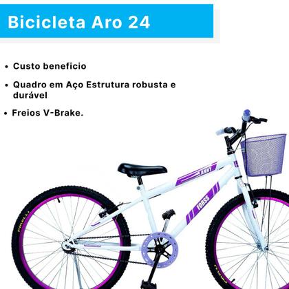 Imagem de Bicicleta Aro 24 Forss Anny C/ Cesta S/ Marcha - Rosa