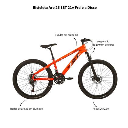 Imagem de Bicicleta Aro 26 1ST Freeride Dirt Jump 21v Freio a Disco