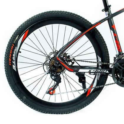 Imagem de Bicicleta Aro 26 Alumínio Bike 21 Vel Freio A Disco Cinza E Vermelho Wct Fitness