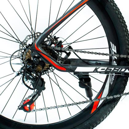 Imagem de Bicicleta Aro 26 Alumínio Bike 21 Vel Freio a Disco Cinza e Vermelho WCT FITNESS