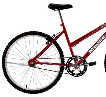 Imagem de Bicicleta Aro 26 Feminina Adulto Sem Marcha Vermelha