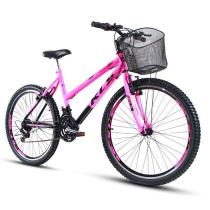 Imagem de Bicicleta Aro 26 Kls Sport Gold Freio V-Brake Mtb 21 Marchas Bicolor Feminina