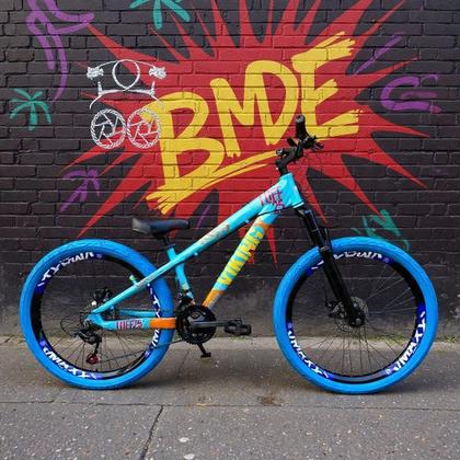 Imagem de Bicicleta Aro 26 Vikingx Azul Laranja Tuff X25 Freeride Câmbios Shimano 21v Freio Hidraulico Aros Vmaxx Pneu Flame Azul