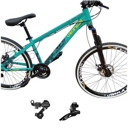 Imagem de Bicicleta Aro 26 Vikingx Tuff 30 21v Cambio Shimano Traseiro e Dianteiro Suspensão Dianteira Rodas Vmaxx Freio Disco Mecanico