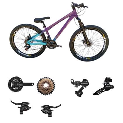 Imagem de Bicicleta Aro 26 Vikingx Tuff 44 Aluminio 24v Transmissão Shimano Freio Disco Cambio Shimano Mtb Freeride