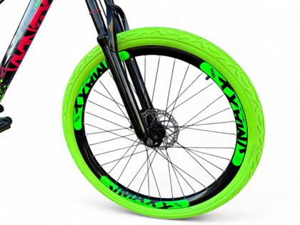 Imagem de Bicicleta Aro 26 Vikingx Tuff Freeride 21v Câmbios Shimano Freio Hidráulico Rodas Vmaxx Pneu Flame