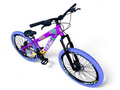 Imagem de Bicicleta Aro 26 Vikingx Tuff Freeride Downhill Alumínio 21v Aros Vmaxx Freio a Disco Pneu Flame
