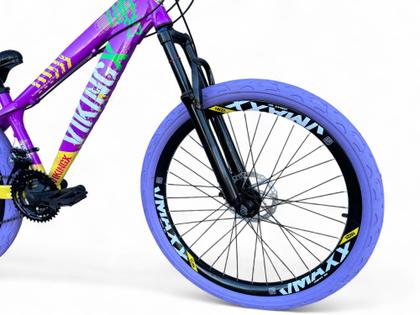 Imagem de Bicicleta Aro 26 Vikingx Tuff Freeride Downhill Alumínio 21v Aros Vmaxx Freio a Disco Pneu Flame