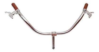 Imagem de Bicicleta aro 26 vintage retrô com cesta vime 6 marchas bege